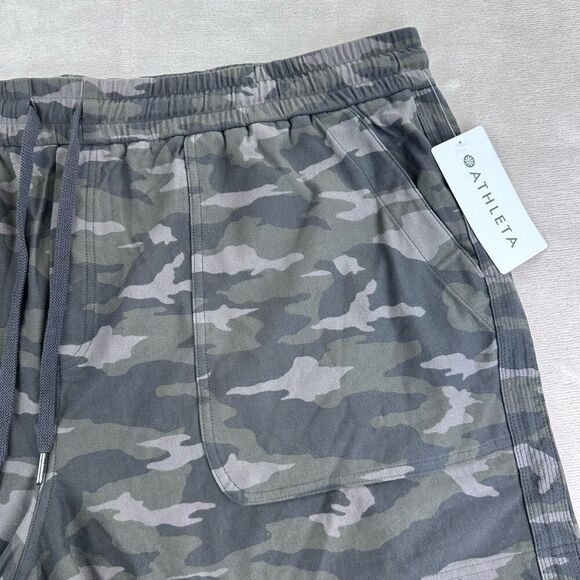 Athleta Shorts Women’s 26 Camo Farallon Shorts Cotton Drawstring‎ Running Yoga - Picture 6 of 10